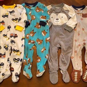 Lot of 4 Carter’s 12M Baby Boy Sleepers